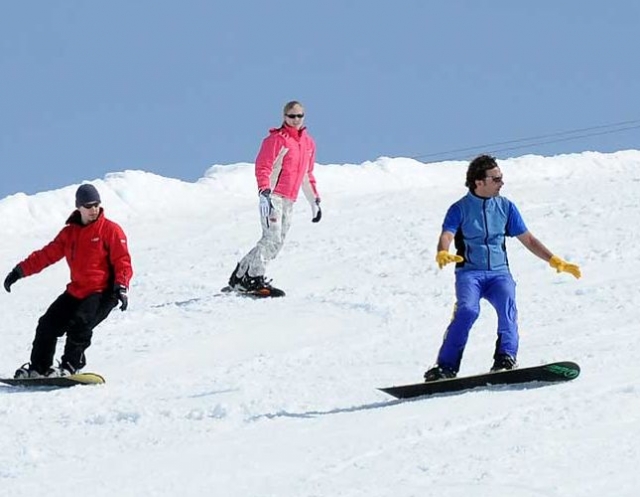  Balancing on a snowboard 